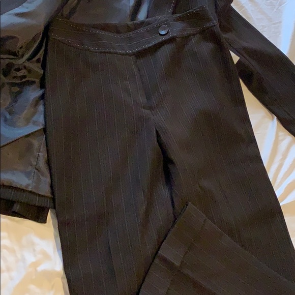 Brown Tahari suit with baby blue pinstripes. - Picture 4 of 5